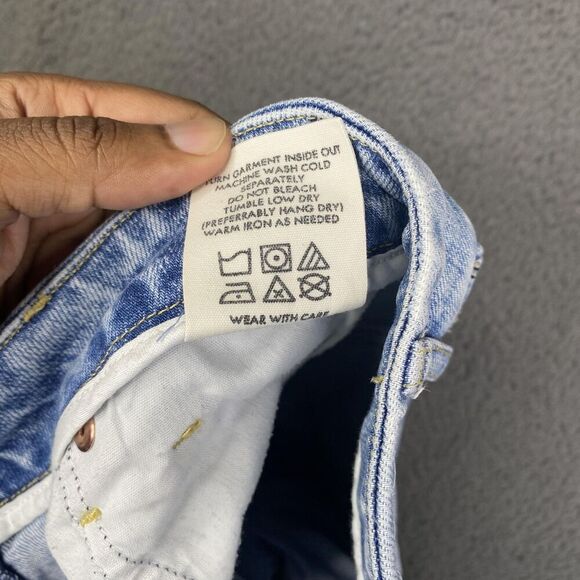 Porter Blue Jeans Womens 28 Blue High Rise Straight Leg Distressed Raw Hem Denim - Picture 6 of 12